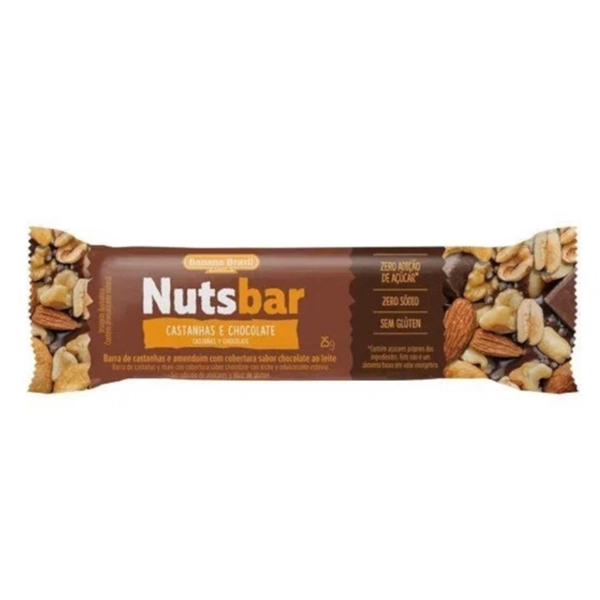 Barra Nuts Bar Castanha E Chocolate Zero 25g - Barra Nuts Bar Castanha ...