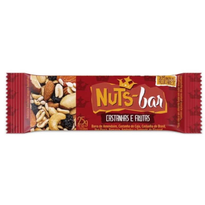 Barra De Castanhas E Frutas Nuts Bar Zero 25g - Barra De Castanhas E ...