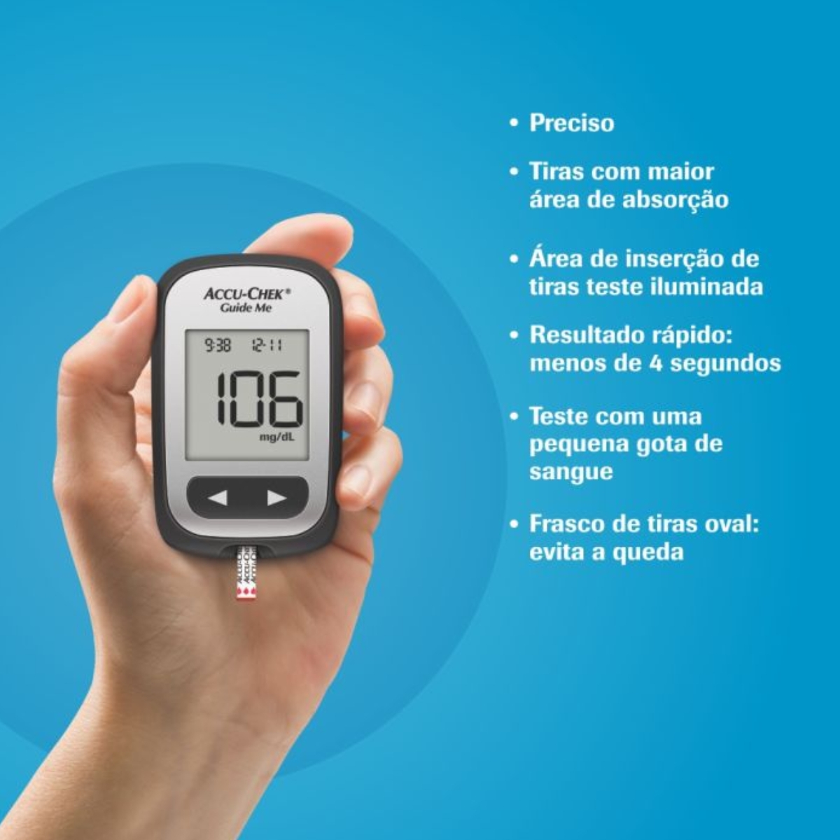 Kit Aparelho de Glicemia Accu Check Guide Me + 10 Tiras - Kit Aparelho ...