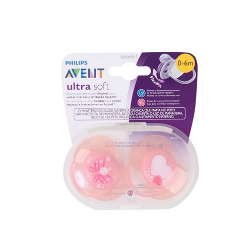 Chupeta Ultra Soft Philips Avent Decorada 0 a 6 meses - Chupeta Ultra ...