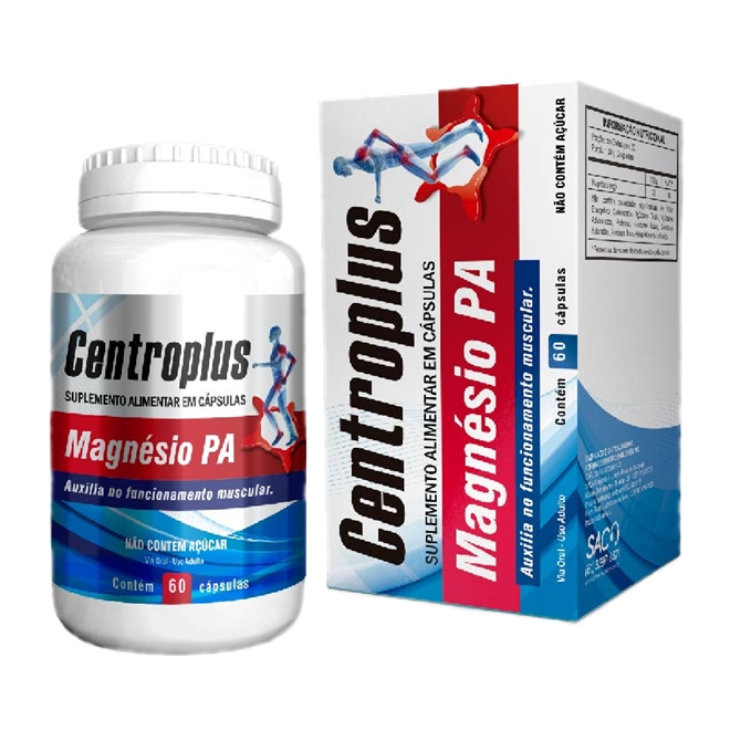 Suplemento Alimentar Centroplus Magnésio PA com 60 Cápsulas