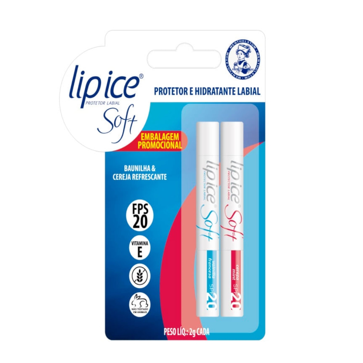 Kit Protetor Labial Lip Ice Baunilha e Cereja Fps20 Kit Protetor