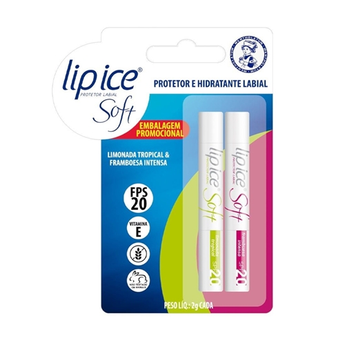 Kit Protetor Labial Lip Ice Limonada e Framboesa Fps20 Kit Protetor