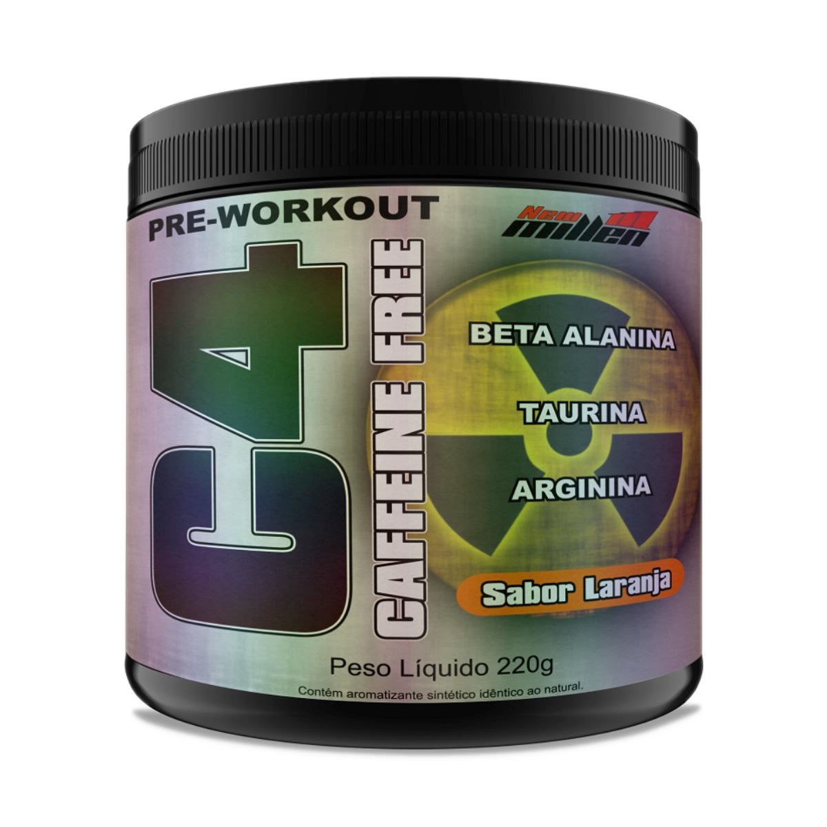 Suplemento New Millen C4 Caffeine Free PréWorkout Laranja 220g