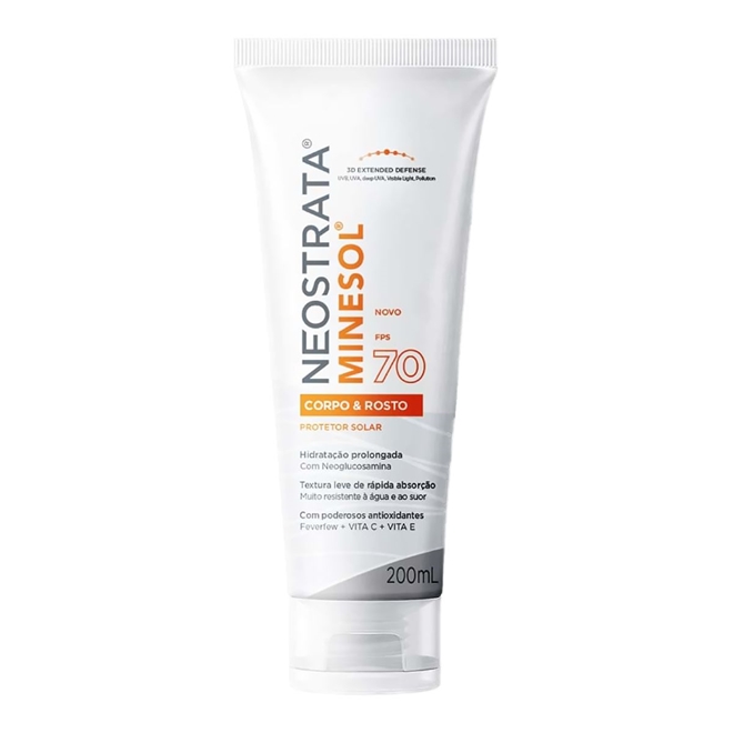 Protetor Solar Neostrata Minesol FPS70 Corpo e Rosto 200ml - Protetor ...